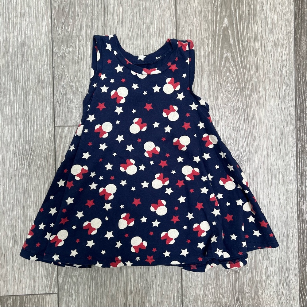 OLD NAVY DISNEY MINNIE MOUSE PATRIOTIC SLEEVELESS DRESS BLUE 18-24MO